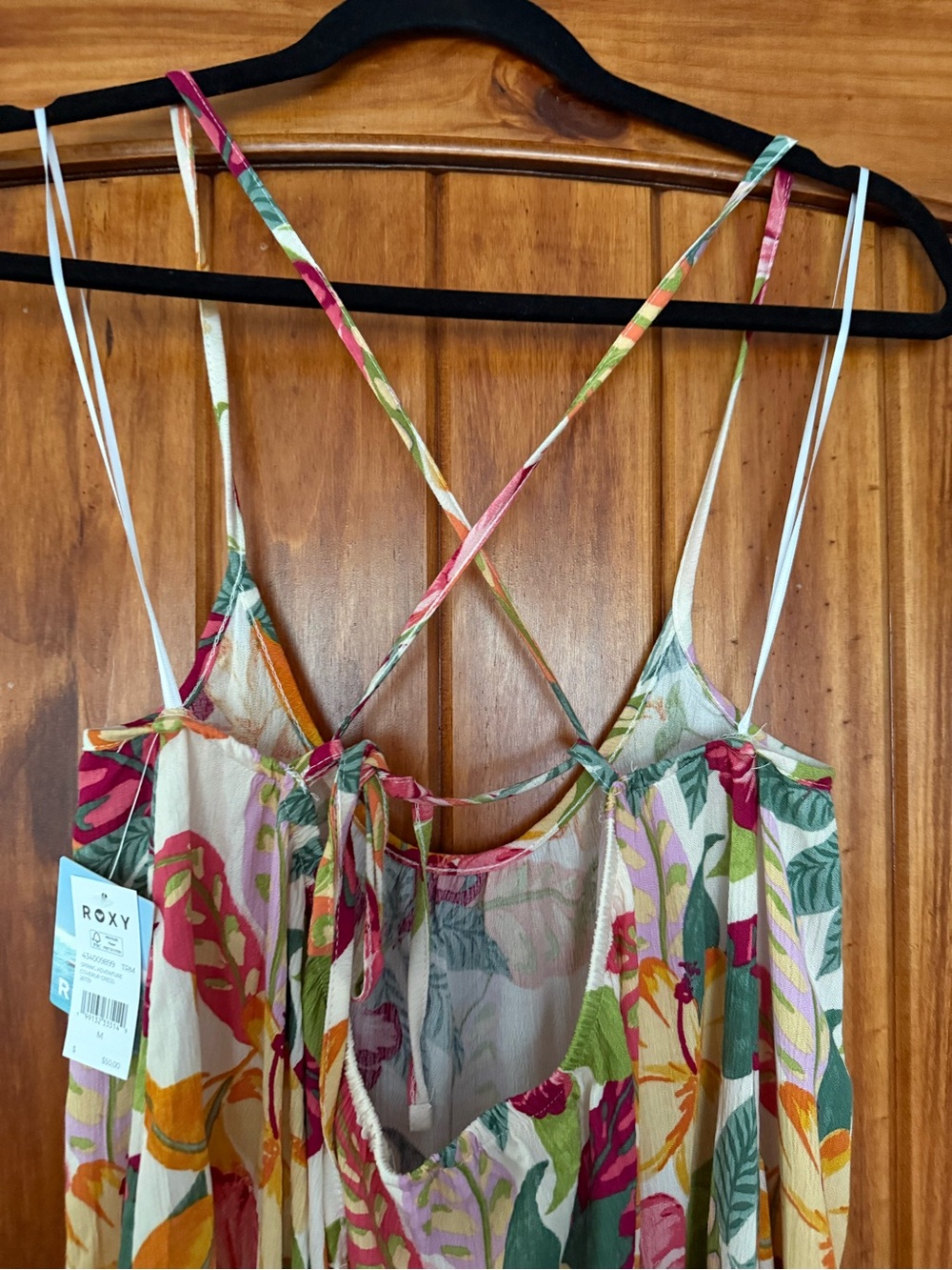 NWT- Roxy Spring Adventure Cover Up Dress - Tropical Floral Strappy- Multicolor - Picture 5 of 6